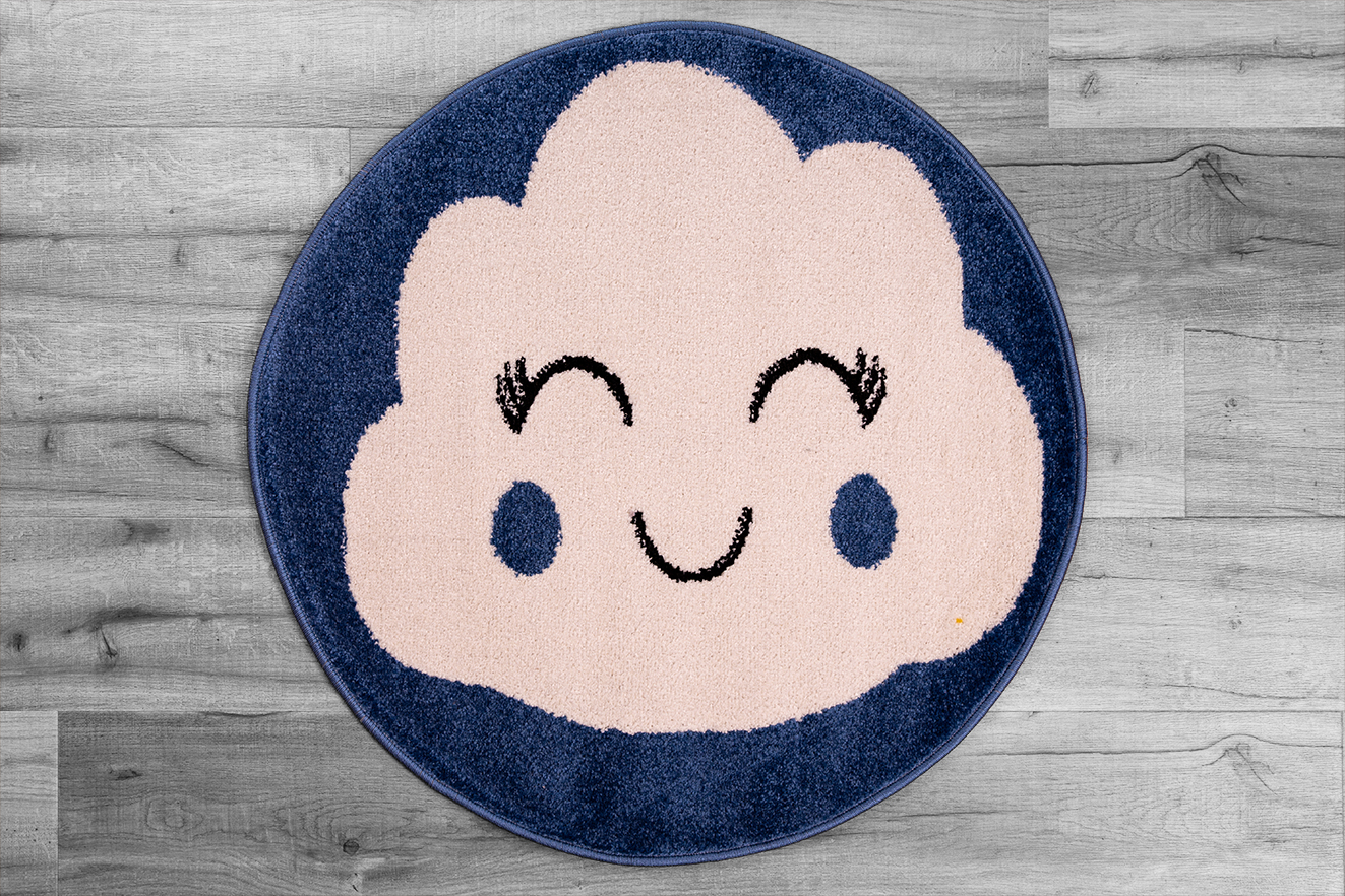 Felhőcske körszőnyeg Mélykék 80 cm átmérőjű